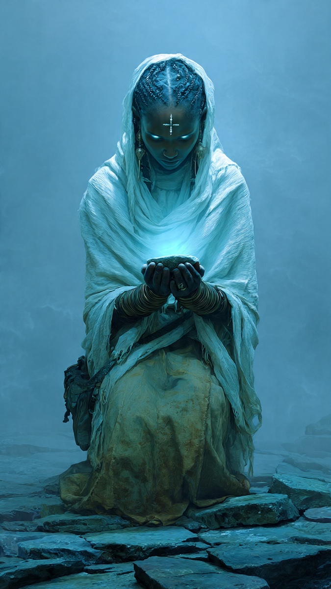 Portrait of Berhane, a fictional Dark Masons character