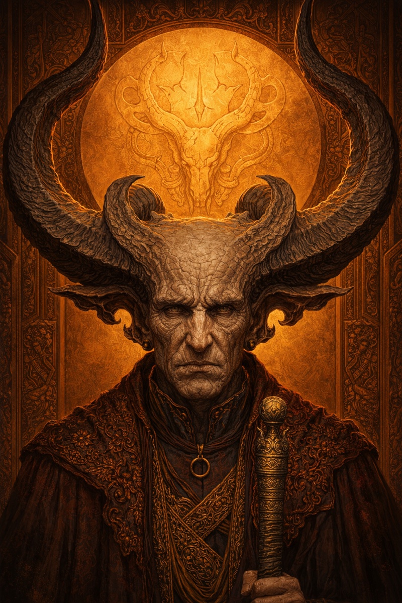 Portrait of Cualli, a fictional Dark Masons character