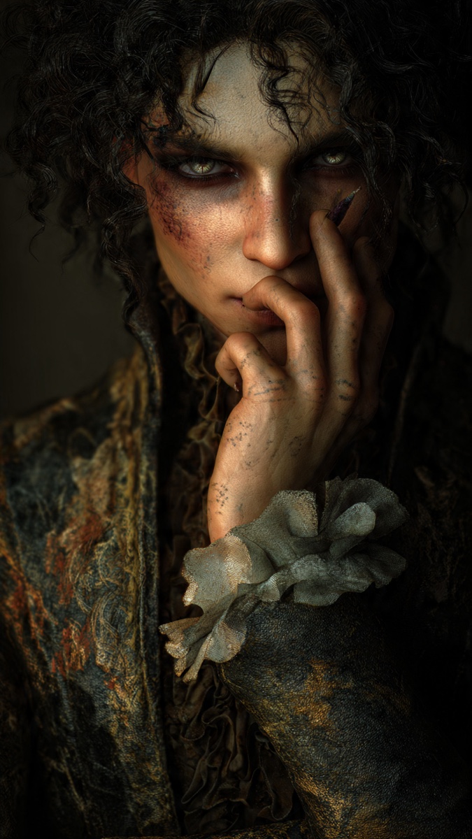 Portrait of Inversael, a fictional Dark Masons character