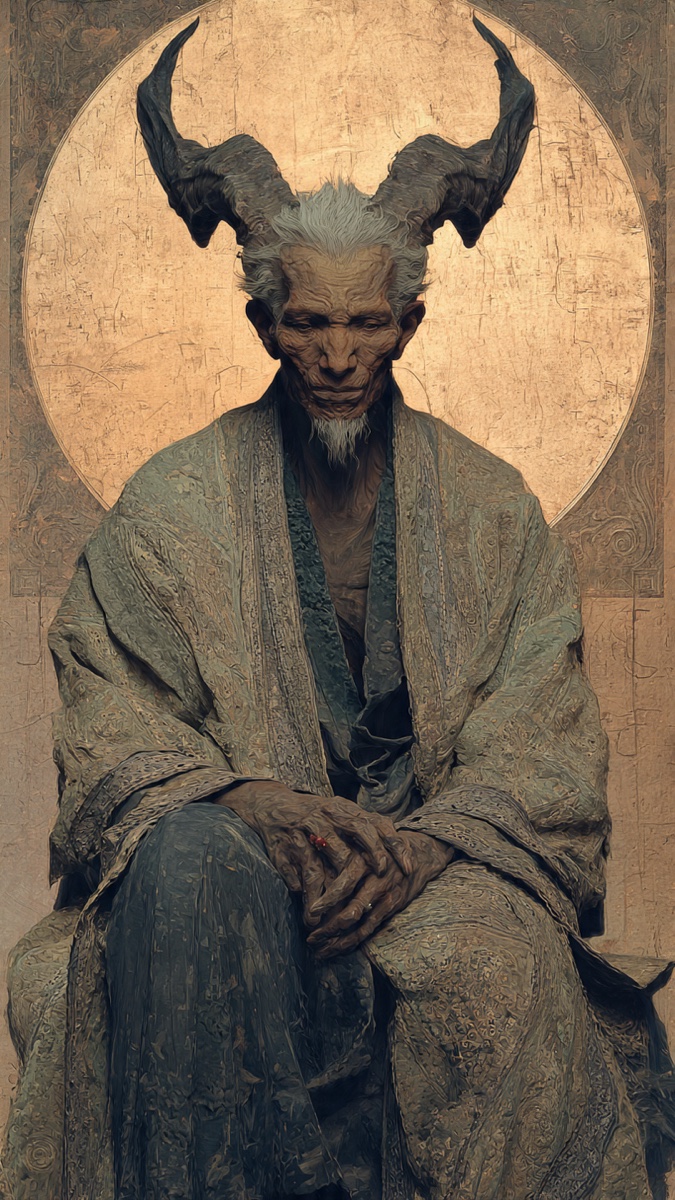 Portrait of Kaveh, a fictional Dark Masons character