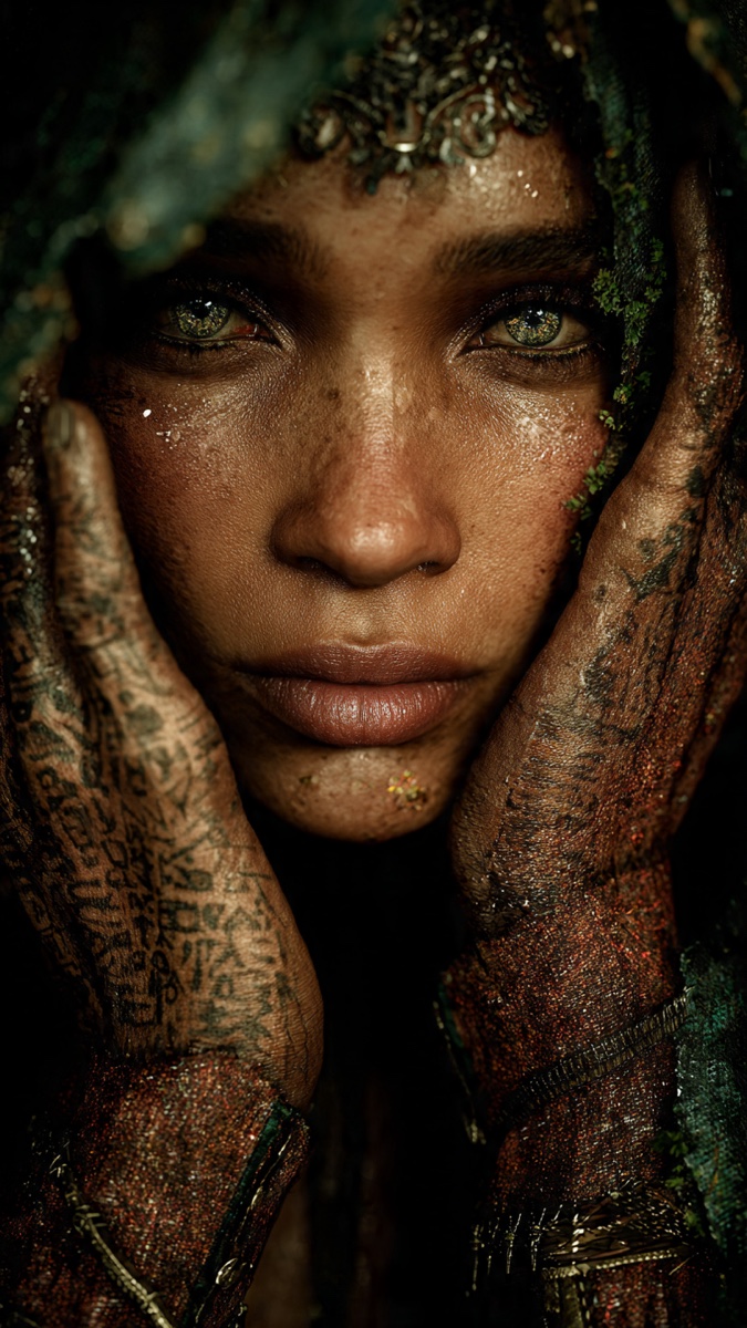 Portrait of Kiya, a fictional Dark Masons character