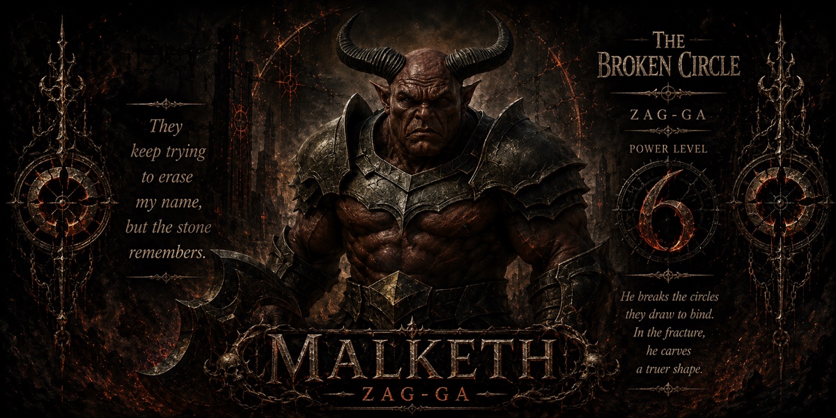 Portrait of Malketh, a fictional Dark Masons character