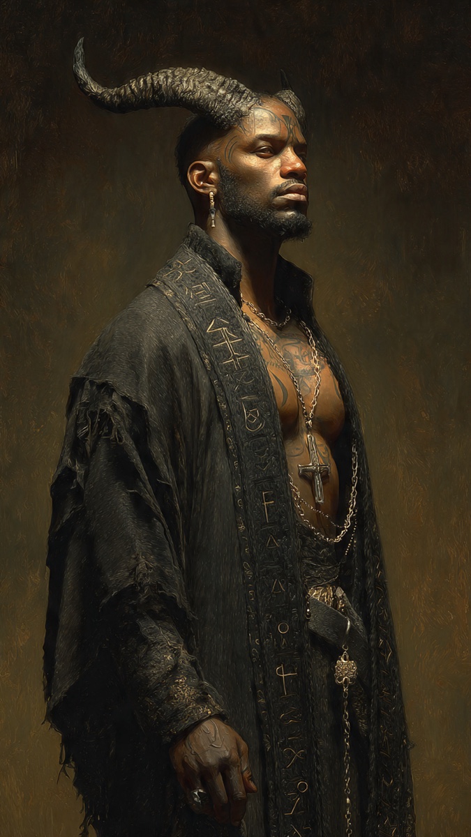 Portrait of Matteo, a fictional Dark Masons character