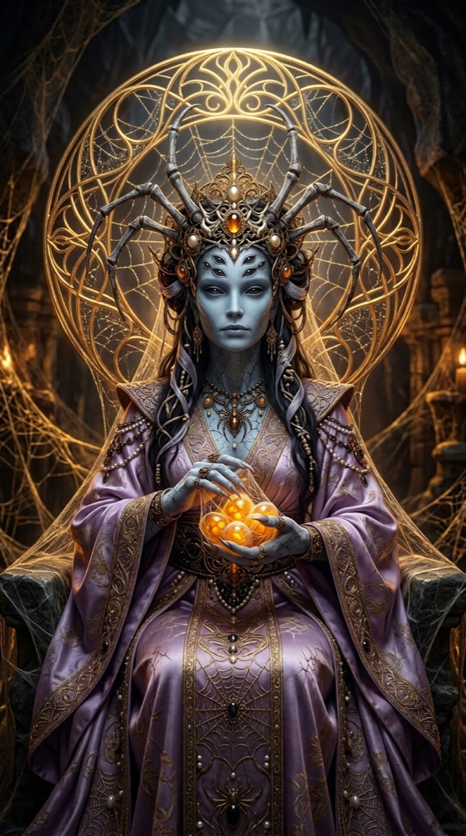 Portrait of Mother Silkrith, a fictional Dark Masons character