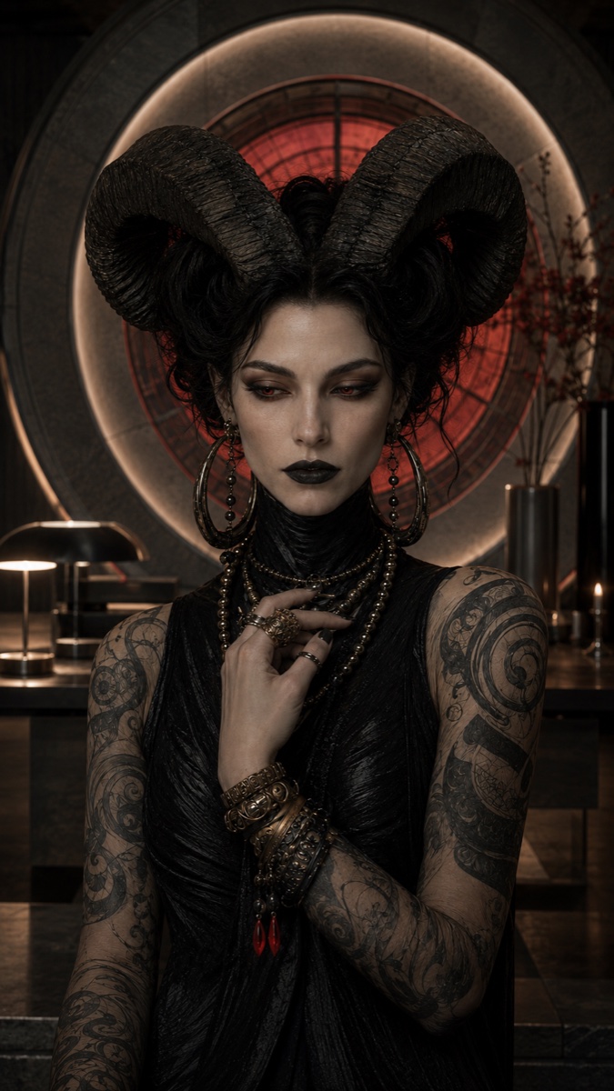 Portrait of Naamah, a fictional Dark Masons character