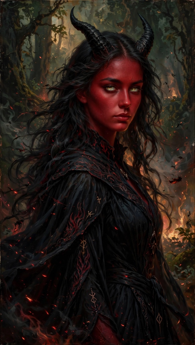 Portrait of Sairen, a fictional Dark Masons character