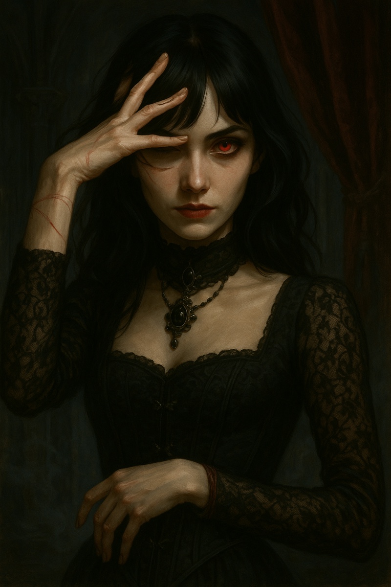 Portrait of Simone, a fictional Dark Masons character