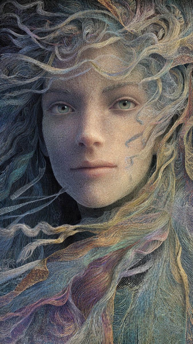Portrait of Weft, a fictional Dark Masons character